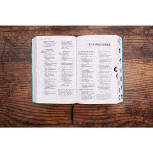 NASB Personal Size Reference Bible, Large Print, Paragraph Style, Leathersoft, Teal, Red Letter, Thumb Indexed, 1995 Text, Comfort Print - Case of 12