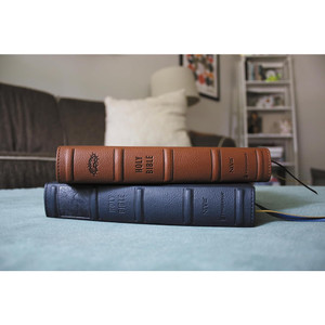 NIV Heritage Bible, Page Edge Art Edition, Leathersoft, Brown, Red Letter, Comfort Print - Case of 12