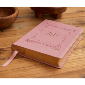 KJV Holy Bible, Large Print, Pink Leathersoft (Thumb-Indexed) - Bulk Case of 12