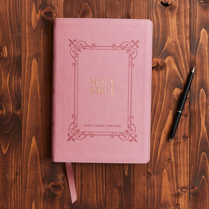 KJV Holy Bible, Large Print, Pink Leathersoft (Thumb-Indexed) - Bulk Case of 12