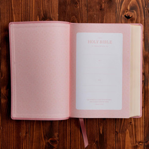 KJV Holy Bible, Large Print, Pink Leathersoft (Thumb-Indexed) - Bulk Case of 12