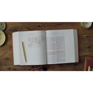 ESV Journaling Study Bible (TruTone, English Saddle, 1 Chronicles 28:9 Design) - Case of 8