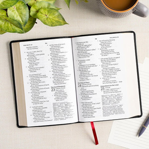 CSB Large Print Personal Size Reference Bible, Digital Study Edition, Easy-to-Read Optimal Type, Black Genuine Leather - Case of 12