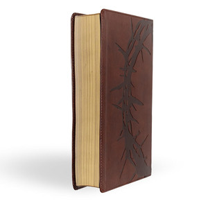 CSB Large Print Personal Size Reference Bible, Easy-to-Read Optimal Type, Digital Study Edition, Brown Crown of Thorns LeatherTouch - Case of 12