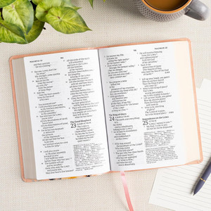 CSB Large Print Personal Size Reference Bible, Digital Study Edition, Easy-to-Read Optimal Type, Peach Floral LeatherTouch - Case of 12