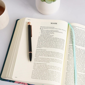 NASB Notetaking Bible, Large Print Edition, Teal Floral LeatherTouch - Case of 8