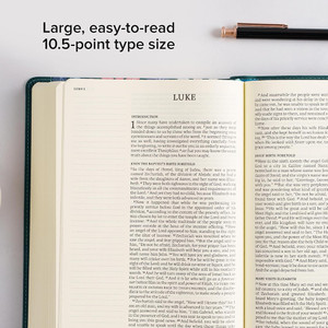 NASB Notetaking Bible, Large Print Edition, Teal Floral LeatherTouch - Case of 8