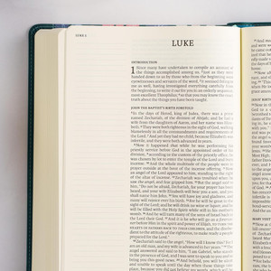 NASB Notetaking Bible, Large Print Edition, Teal Floral LeatherTouch - Case of 8