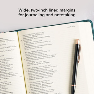 NASB Notetaking Bible, Large Print Edition, Teal Floral LeatherTouch - Case of 8