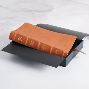 CSB Thinline Bible, Easy-to-Read Optimal Type, Holman Handcrafted Collection, Marbled Chestnut Premium Calfskin