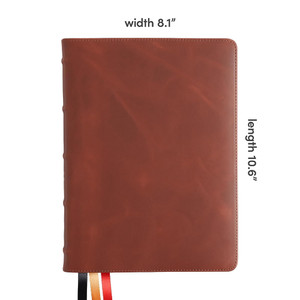 CSB Single-Column Wide-Margin Bible, Holman Handcrafted Collection, Marbled Tan Premium Calfskin