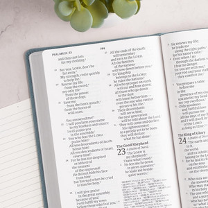 CSB Giant Print Reference Bible, Easy-to-Read Optimal Type, Digital Study Edition, Weathered Blue LeatherTouch - Case of 12