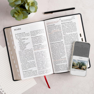 CSB Giant Print Reference Bible, Easy-to-Read Optimal Type, Digital Study Edition, Black Genuine Leather, Indexed - Case of 10