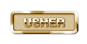 Brass Usher Leadership Badge - Magnetic Brass Usher Leadership Badge - Magnetic