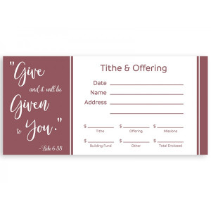 Offering Envelope - Give - Luke 6:38 (Pack of 100) Offering Envelope - Give - Luke 6:38 (Pack of 100)