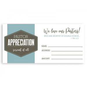 Offering Envelope - Pastor Appreciation - 1 Tim 5:17 (Pack of 100) Offering Envelope - Pastor Appreciation - 1 Tim 5:17 (Pack of 100)