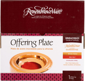 RemembranceWare Brass Offering Plate with Red Felt