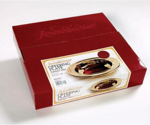 RemembranceWare Brass Offering Plate with Red Felt RemembranceWare Brass Offering Plate with Red Felt