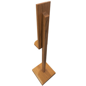 Solid Oak Wooden Sanitation Stand for Automatic Hand Sanitizer - Fixed Height 48" - Square Base - Concordia Supply