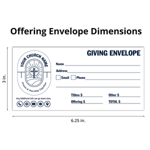 Custom Offering Envelope - One Color - Glass Cross - E1C008 - Box of 500