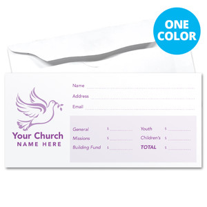 Custom Offering Envelope - One Color - Purple Dove - Box of 500