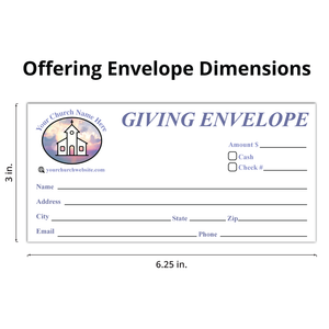 Custom Offering Envelope - Full Color - Classic - Purple Text Giving - EFC009 - Box of 500