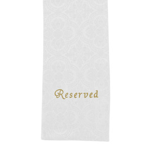 Ivory Reserved Avignon Pew Cloth - Jacquard Polyester (Pack of 4) Ivory Reserved Avignon Pew Cloth - Jacquard Polyester (Pack of 4)