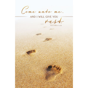 Church Bulletin - 11" - Funeral - I will give you rest - Matthew 11:28 - Pack of 100 Church Bulletin - 11" - Funeral - I will give you rest - Matthew 11:28 - Pack of 100