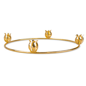 Advent Wreath Candle Holder Brasstone - 10" Diameter - Fits 7/8" Taper Candles Advent Wreath Candle Holder Brasstone - 10" Diameter - Fits 7/8" Taper Candles