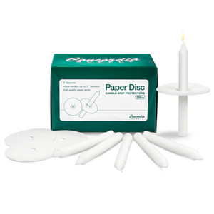 Candlelight Service Set of 250 Emkay Vigil Candles 5" x 1/2" and Paper Drip Protectors