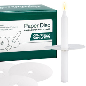 Candlelight Service Set of 250 Emkay Vigil Candles 5" x 1/2" and Paper Drip Protectors