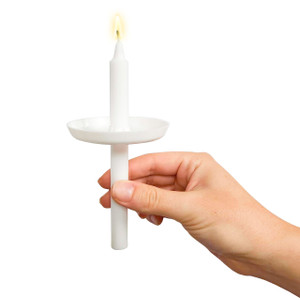 Candlelight Service Set of 250 Vigil Candles 6.5" x 1/2" and Plastic Disc Drip Protectors