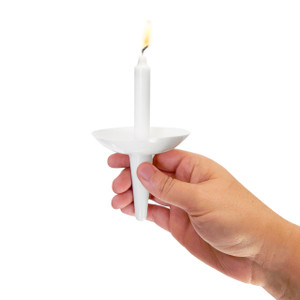 Candlelight Service Set of 100 Vigil Candles 5.75" x 1/2" and Plastic Candle Holders
