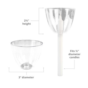 Candlelight Service Set of 100 Vigil Candles 5.75" x 1/2" and Clear Plastic Shields