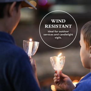 Candlelight Service Set - 6.5" Candles & Clear Plastic Shields (Set of 1,000) Candlelight Service Set - 6.5" Candles & Clear Plastic Shields (Set of 1,000)