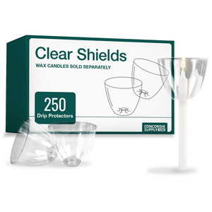 Clear Shield Wind & Drip Protectors, Pack of 250 for Candlelight Service Candles