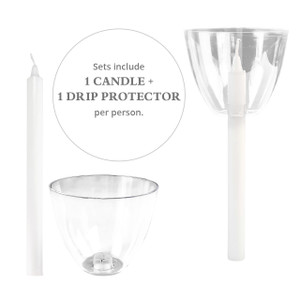 Candlelight Service Set - 6.5" Candles & Clear Plastic Shields (Set of 100)