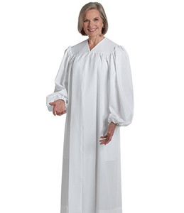 Baptismal Robe S13 - White Polyester Baptismal Robe S13 - White Polyester