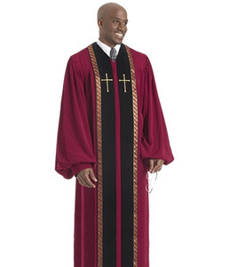 Men's Pulpit Robe RT Wesley H180 - Garnet Peachskin Men's Pulpit Robe RT Wesley H180 - Garnet Peachskin