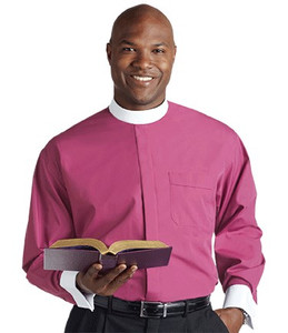 Murphy Men's Clergy Shirt Long Sleeve (Banded Collar/Cuffs) - Fuchsia Broadcloth Murphy Men's Clergy Shirt Long Sleeve (Banded Collar/Cuffs) - Fuchsia Broadcloth