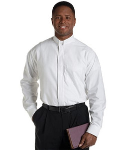 Murphy Men's Clergy Shirt Long Sleeve (Tab Collar) - White Broadcloth
