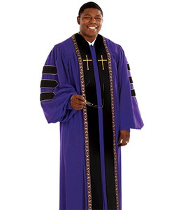 Men's Pulpit Robe RT Wesley H158 - Purple Peachskin Men's Pulpit Robe RT Wesley H158 - Purple Peachskin