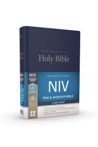 NIV Pew Bible, Large Print (Hardcover, Navy) - Bulk Case of 12