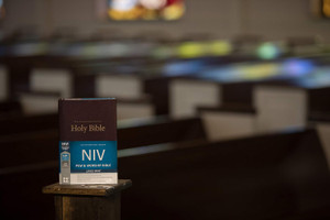 NIV Pew Bible, Large Print (Hardcover, Red) - Bulk Case of 12