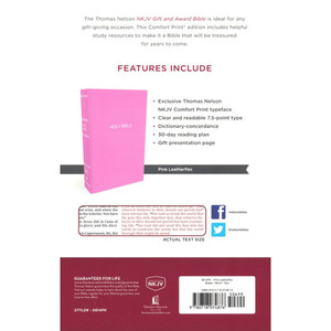 NKJV Gift and Award Bible - Leather-Look - Pink - Red Letter Edition - Comfort Print (Case of 24)