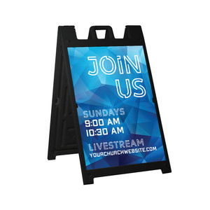 Service Times Crystal Style - Deluxe A-Frame Sandwich Board Street Signs (24"x36") - Black Service Times Crystal Style - Deluxe A-Frame Sandwich Board Street Signs (24"x36") - Black