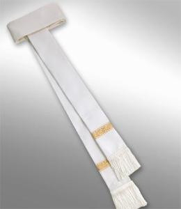 Cassock Band Cincture H188 - White Linette Cassock Band Cincture H188 - White Linette