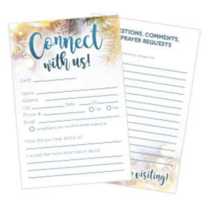 Customizable Christmas Connection Cards - Joy to the World - 5x3 Printed Size Customizable Christmas Connection Cards - Joy to the World - 5x3 Printed Size