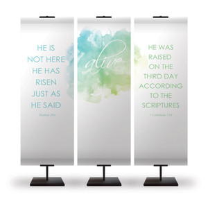 Church Banner 2x6 - Easter Triple Set - Watercolor Church Banner 2x6 - Easter Triple Set - Watercolor