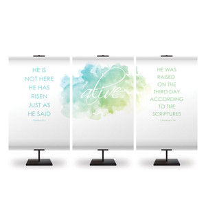 Church Banner 3x5 - Easter Triple Set - Watercolor Church Banner 3x5 - Easter Triple Set - Watercolor